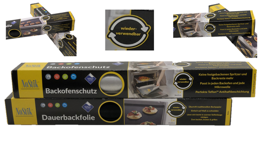 Backofenschutz Dauerbackfolie 2er Set Dauerbackpapier Teflon Backpapier 260°C Küche Backofenschutzfolie