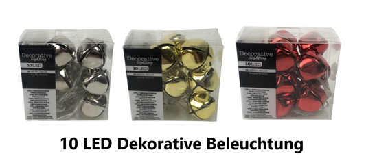 10er Lichterkette LED Batterie warmweiß Dekoration Weihnachtsdekoration Lichter